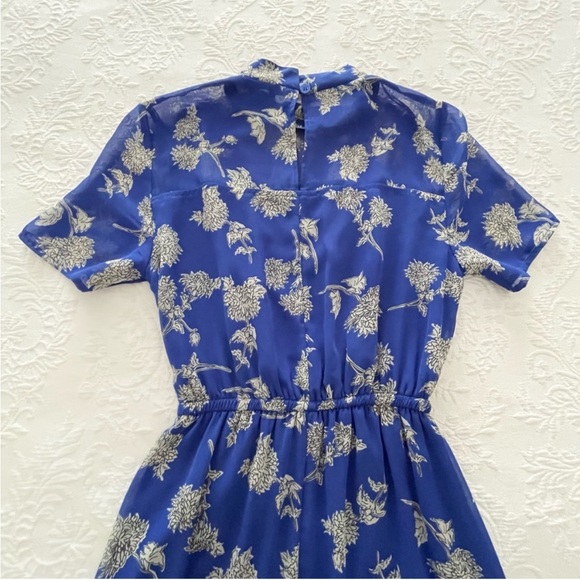 NWOT Lulus Floral Dressed Up Royal Blue Floral Print Midi Dress XSmall - Picture 6 of 9